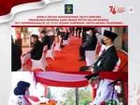 Kanwil Kemenkumham Sumsel Ikuti Upacara Penurunan Bendera HUT RI Ke-76 di Griya Agung Palembang